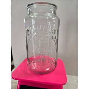 Vintage 1981 Planters Peanuts Jar 75th Anniversary No Lid 6.5" Tall Glass